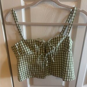 Wild Fable Green Gingham Women's Top
